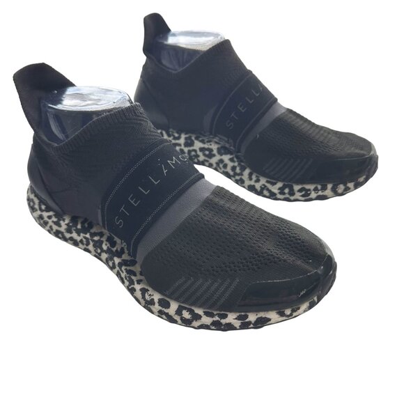 ADIDAS BY STELLA MCCARTNEY UltraBoost x 3D Sneakers Spellout 7.5 Leopard Black - Picture 2 of 12